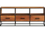 Mobile Tv 110X30X45 Cm In Legno Massiccio Di Acacia