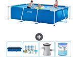 Piscina Intex Con Struttura Rettangolare - 300 X 200 X 75 Cm - Blu - In Dotazione Copertura - Pacchetto Di Manutenzione - Pompa Di Filtraggio Per Piscina - Filtro