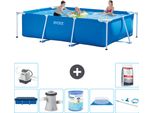 Piscina Intex Con Struttura Rettangolare - 300 X 200 X 75 Cm - Blu - Include Copertura - Pompa Filtro Per Piscina - Filtro - Copertura Del Terreno - Kit Di Pulizia - Sistema Ad Acqua Salata