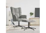 Vidaxl Poltrona Relax Con Sgabello In Velluto Grigio Chiaro