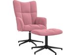 Vidaxl Poltrona Relax Con Sgabello In Velluto Rosa