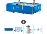 Piscina Intex Con Struttura Rettangolare - 300 X 200 X 75 Cm - Blu - Include Copertura - Pacchetto Manutenzione - Pompa Filtro Per Piscina - Kit Pulizia