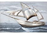 Gilde Bild, Rechteckig, "Segelboot"", Bootmotiv, Leinwand, Grau, Ve 1, L. 4 Cm, B. 150 Cm, H. 100 Cm 38206"