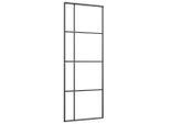 Vidaxl Porta Scorrevole Esg In Vetro E Alluminio 76X205 Cm Nero
