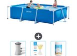 Piscina Intex Con Struttura Rettangolare - 300 X 200 X 75 Cm - Blu - In Dotazione Pompa Filtro Per Piscina - Strisce Reattive - Cloro