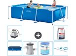Piscina Intex Con Struttura Rettangolare - 300 X 200 X 75 Cm - Blu - Include Copertura - Pompa Filtro Per Piscina - Filtro - Kit Di Pulizia - Sistema Di Acqua Salata -Per Piscina