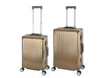 Travelhouse Tokyo Valigia Da Viaggio In Alluminio Champagne S-55Cm E M-66Cm Set Di Valigie Trolley Da Viaggio In Valigia Rigida