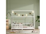 Lettino Per Bambini 80X160 Cm Con Protezione Anticaduta E Base A Doghe, Letto Matrimoniale - Lettino Per Bambini - Bianco