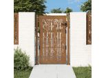 Vidaxl Cancello Da Giardino 105X130 Cm In Acciaio Corten Design Bambù