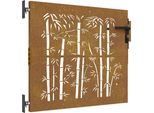 Vidaxl Cancello Da Giardino 85X75 Cm In Acciaio Corten Design Bambù