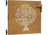 Vidaxl Cancello Da Giardino 85X150 Cm In Acciaio Corten Design Quadrato