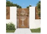 Vidaxl Cancello Da Giardino 105X205 Cm In Acciaio Corten Design Ad Albero