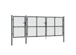 Cancello Da Giardino A Rete Antracite 400X175 Cm Acciaio Zincato