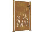 Vidaxl Cancello Da Giardino 105X155 Cm In Acciaio Corten Design Erba