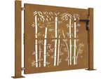 Vidaxl Cancello Da Giardino 105X105 Cm In Acciaio Corten Design Bambù
