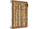 Vidaxl Cancello Da Giardino 85X150 Cm In Acciaio Corten Design Bambù