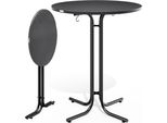 Casaria® Tavolo Da Bar 80X110Cm Pieghevole Rotondo Stabile Giardino Alto Bistrot Festa Tavolo Da Birra Grigio
