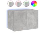 Pensile Tv Con Luci Led Grigio Cemento 60X35X41 Cm