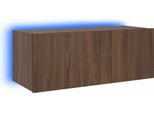 Parete Tv Con Luci Led Effetto Rovere Marrone 80X35X31 Cm