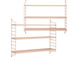 Set Di 2 Mensole A Muro Modulari 'SträNgnäS' In Acciaio 50 X 60 X 15 Cm Peachy Beige
