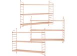Set Di 3 Mensole A Muro Modulari 'SträNgnäS' In Acciaio 50 X 60 X 15 Cm Peachy Beige