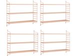 Scaffale A Muro Modulare 'SträNgnäS', Set Di 4 Pezzi In Acciaio 50 X 60 X 15 Cm Peachy Beige