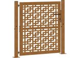 Vidaxl Cancello Da Giardino 100X100 Cm In Acciaio Resistente Agli Agenti Atmosferici, Design A Croce