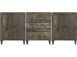 Vidaxl Credenza 3 Pezzi Grigio Chiaro 60X33,5X75 Cm In Legno Massiccio Di Mango