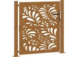 Vidaxl Cancello Da Giardino 100X100 Cm In Acciaio Resistente Agli Agenti Atmosferici Design A Onda
