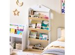 Sobuy Scaffale Per Bambini, Scaffale Per Bambini, Scaffale Per Giocattoli Con 4 Ripiani Per Libri E Decorazioni, Scaffale Montessori, Mobili Per La Stanza Dei Bambini KMB121-WN