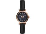 Quarzuhr FOSSIL CARLIE MINI, schwarz, Armbanduhren, Damen, Quarzuhr, Armbanduhr, Damenuhr, Lederarmband