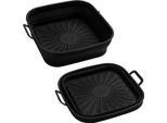 Inf Stampo In Silicone Pieghevole Quadrato Per Friggitrice Ad Aria 17,5 Cm Nero
