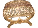 Casa Padrino Sgabello Barocco / Sgabello A Croce Leopardo / Oro
