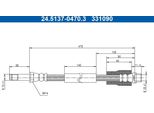 Ate 24.5137-0470.3 Tubo Freno Posteriore Per Vw Crafter 30-50 Furgone (2E) Crafter 30-35 Bus (2E) Crafter 30-50 Pianale/Telaio (2F)