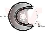 Van Wezel 5814374 - Oe 6R0615612 Piastra Di Ancoraggio, Asse Posteriore Destro Per A1 (8X), Ibiza (6J, 6P), Fabia Iii (Nj), Roomster (5J), Polo (6C, 6R)