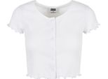 Urban Classics Donna - Top A Costine Con Bottoni Arrotolati Weiß - L