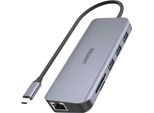 Unitek D1026B Notebook Dock/Port Replicator Usb 3.2 Gen 1 (3.1 Gen 1) Type-C Grey