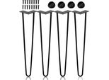 Vingo 4 Pezzi Gambe Del Tavolo Gambe A Forcina 2 Barre Gambe A Forcina 61Cm (24 Pollici) Per Scrivania, Tavolo Da Pranzo, Comodino, Armadi Tv, Nero