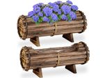 Relaxdays Fioriera In Legno Set Di 2