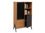 Hochschrank MCW-O40, Schrank Highboard Mit TüRen StaufäCher Schubladen, Mdf Metall Melamin 138X79X40Cm ~ Natur