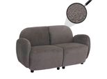 2Er-Sofa MCW-P33, 2-Sitzer Couch Loungesofa, Stoff/Textil Chenille (330 G/M²) ÖKo-Tex ~ Hellgrau