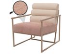 Lounge-Sessel MCW-O38, Cocktail-/Polstersessel Clubsessel, Stoff/Textil (420 G/M²) Metall MVG ~ Beige, Polster Rosé