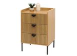 Kommode MCW-O39, Highboard Schrank, 3 Schubladen Melamin Mdf 95X50X42Cm ~ Natur