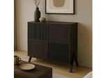 Kommode MCW-O40, Schrank Sideboard Highboard Mit TüRen StaufäCher, Mdf Metall Melamin 94X79X42Cm ~ Walnuss-Optik