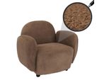 Sessel MCW-P33, Lounge-/Relax-/Cocktailsessel Polstersessel, Stoff/Textil Chenille (330 G/M²) ÖKo-Tex ~ Braun