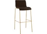 CLP Barhocker Mit Lehne Hover, Barstuhl Stapelbar Mit Stoffbezug, Metallgestell Goldoptik, Stapelstuhl Bis 150 Kg Belastbar