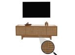 Tv-Rack MCW-O34, Tv-Board Fernsehtisch Lowboard Kommode, Schubladen Ablagen, Melamin 51,5X150X39,5Cm ~ Ulme Natur