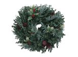 KüNstlicher Kranz MCW-O98, TüRkranz Tischkranz, Deko KüNstlich Ø 45Cm ~ GrüN Mit Roten Beeren