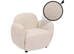 Sessel MCW-P33, Lounge-/Relax-/Cocktailsessel Polstersessel, Stoff/Textil Chenille (330 G/M²) ÖKo-Tex ~ Creme