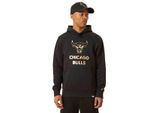 Felpa Con Cappuccio New Era Nba Gold Metallic Logo Chicago Bulls Nero Oro Uomo - S